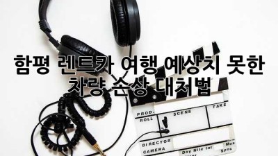 함평 렌트카 여행, 예상치 못한 차량 손상 대처법 🚗💨