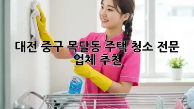 대전 중구 목달동 주택 청소 전문 업체 추천